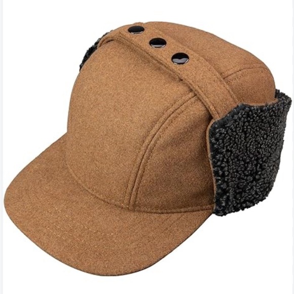 Broner Other - Broner Sherpa Snap Earflap Winter Outdoor Hat Tan Brown Cap 54-856 Size Medium